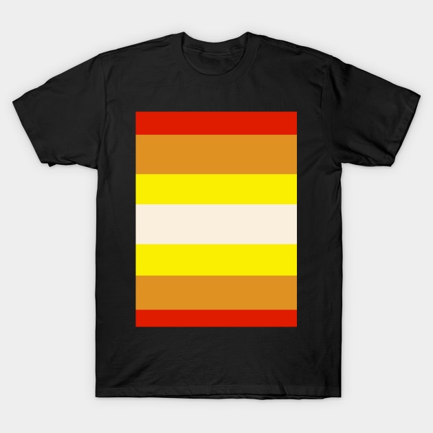 Red, Orange & Yellow Retro Stripe T-Shirt by faiiryliite